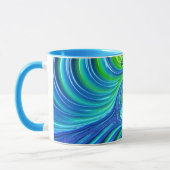 ADDISON ~ Zany 3D Fraktal ~ Blaue grüne Tasse (Links)