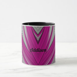 ADDISON ~ Zany 3D ~ Rosa und Grau Tasse