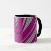 ADDISON ~ Zany 3D ~ Rosa und Grau Tasse (VorderseiteRechts)