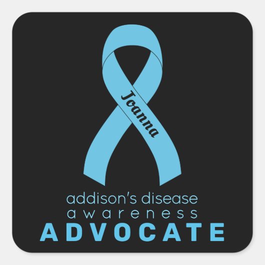 Addison's Disease Advocate Black Square Sticker (Vorderseite)
