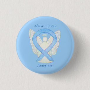 Addison's Disease Awareness Angel Ribbon Art Butto Button