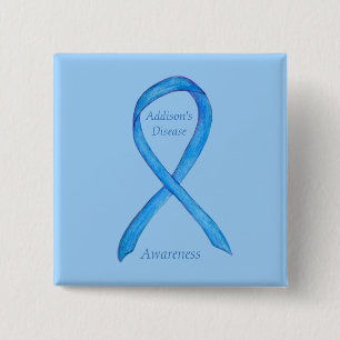 Addison's Disease Awareness Custom Ribbon Art Butt Button
