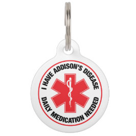 Addison's Disease Medical Alert Pet Tag Haustiermarke