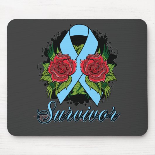 Addison's Disease Survivor Rose Grunge Tattoo Mousepad (Vorne)