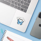 Addison's Disease Warrior Butterfly Seltene Krankh Aufkleber (Laptop mit iPhone)