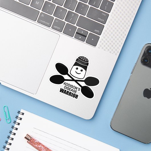 Addison's Disease Warrior Sticker (Laptop mit iPhone)