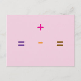 Additions-, Subtraktionssymbole Postkarte