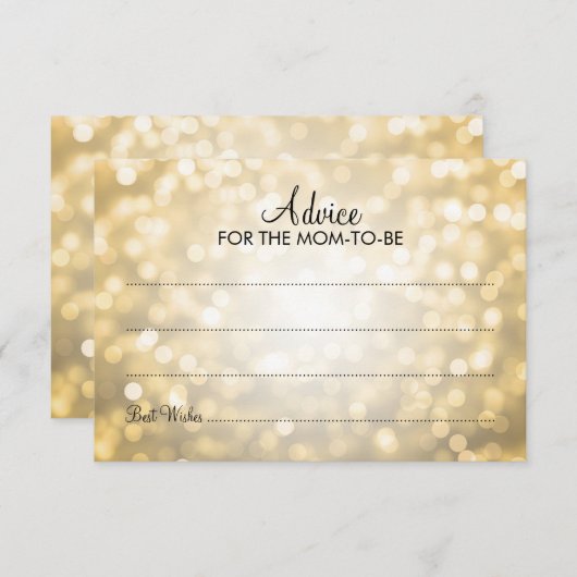 Addon Card Baby Shower Gold Glitzer Lights Hinweiskarte (Vorne/Hinten)