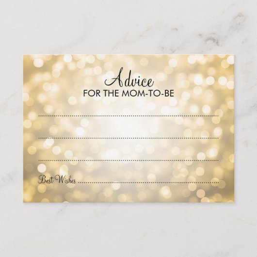 Addon Card Baby Shower Gold Glitzer Lights Hinweiskarte (Vorderseite)
