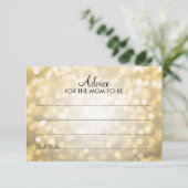 Addon Card Baby Shower Gold Glitzer Lights Hinweiskarte (Stehend Vorderseite)