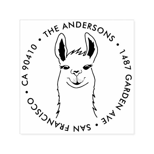 Address Briefmarke, Funny Llama Address Briefmarke Permastempel (Design)