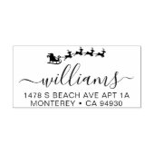 Address-Briefmarke mit Sants Sleigh und Script-Sch Permastempel (Design)