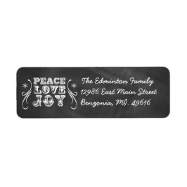 Address Label Peace Liebe Joy Chalkboard Holiday