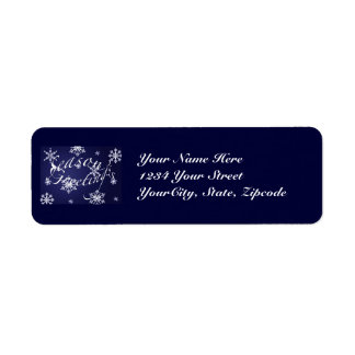 Address Label Season's Greetings - Blue
