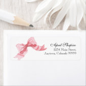 Address Labels - Baby Shower Ribbon Bow Pink Girl (Insitu)