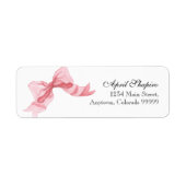 Address Labels - Baby Shower Ribbon Bow Pink Girl (Vorne)