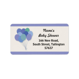 Address Labels BALLOONS Baby Shower Pop Blue Boy Adressaufkleber