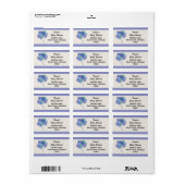 Address Labels BALLOONS Baby Shower Pop Blue Boy Adressaufkleber (Vorne)