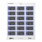 Address Labels Blue gingham GRILLEN Chalk Adressaufkleber (Vorne)