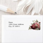 Address Labels Burgundy & Blush Bouquet (Insitu)