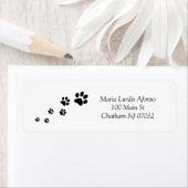 Address Labels Cat Dog Paws Black (Insitu)