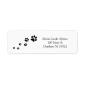 Address Labels Cat Dog Paws Black (Vorne)