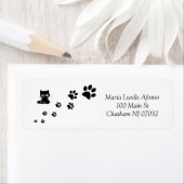 Address Labels Cats Black Paws (Insitu)