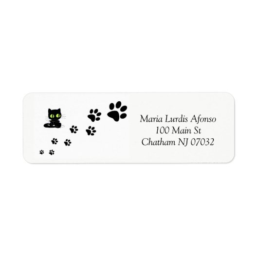 Address Labels Cats Black Paws (Vorne)