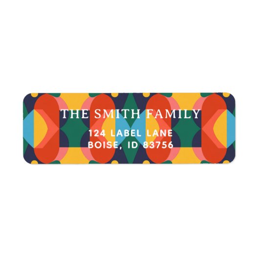 Address labels colorful geometric seamless pattern (Vorne)