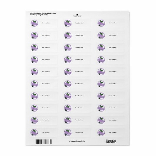 Address Labels-Lilac-Blume (Vorne)