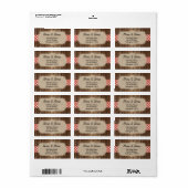 Address Labels Red gingham GRILLEN Burlap Adressaufkleber (Vorne)