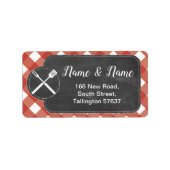 Address Labels Red gingham GRILLEN Chalk Adressaufkleber (Vorne)