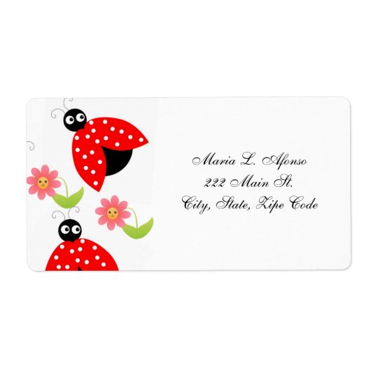 Address Return Labels Lady Bugs Floral (Vorne)