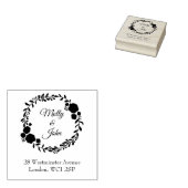 Address Rustic Monogram Wreath Custom Wedding Gummistempel (Stempel)