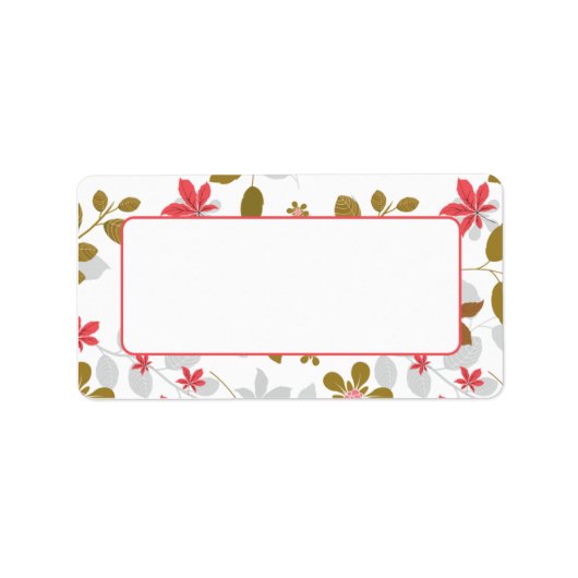 Address Stickers Red Brown Blätter Adressaufkleber (Vorne)