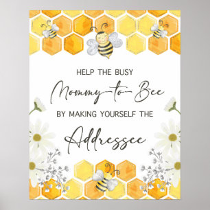 Addressee Babydusche Schildgelbe Honigbiene Thema Poster