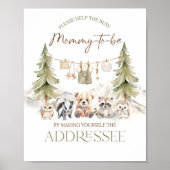 Addressee Woodland Adventure Boy Baby Shower Poster (Vorne)