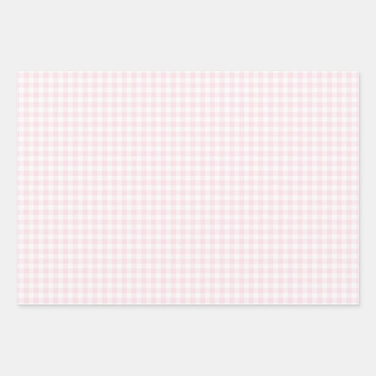 Addy's Pink Marshmallow Gingham Wrapping Paper Geschenkpapier Set (Vorderseite)
