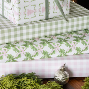Addy's Pink Marshmallow Gingham Wrapping Paper Geschenkpapier Set