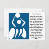 "Ade" Adepitan, Rollstuhl-Basketballspieler Postkarte (Vorne/Hinten)