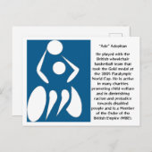 "Ade" Adepitan, Rollstuhl-Basketballspieler Postkarte (Vorne/Hinten)