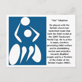 "Ade" Adepitan, Rollstuhl-Basketballspieler Postkarte