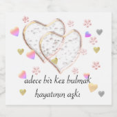 adece bir kez bulmak hayatının aşkı ,personalisier schaumweinetikett (Einzelnes Label)