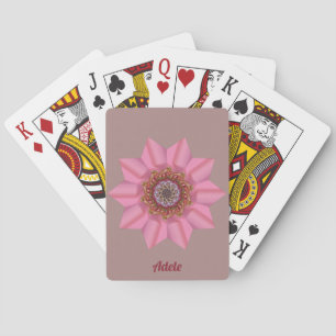 ~ ADEL ~ 3D Pink Star Design ~ Original Spielkarten
