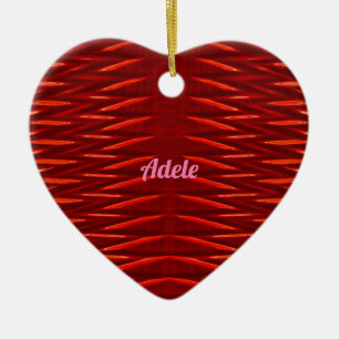 ADEL ~VALENTINE HEART ~ Rotes Fraktal ~ Keramik Ornament