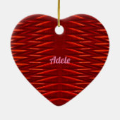 ADEL ~VALENTINE HEART ~ Rotes Fraktal ~ Keramik Ornament (Hinten)
