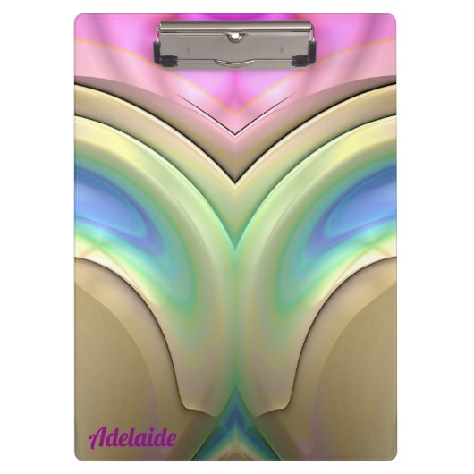 ADELAIDE ~ 3D! ~ Pastell Blau Grün Pink original Klemmbrett (Vorderseite)