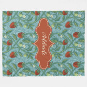 Adelaide Aqua Strawberry Fleecedecke (Vorderseite (Horizontal))