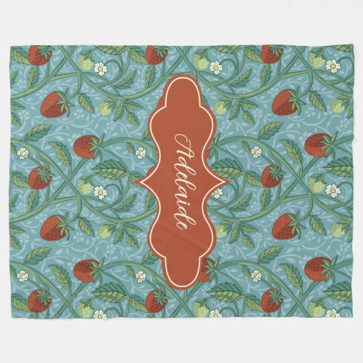 Adelaide Aqua Strawberry Fleecedecke (Vorderseite (Horizontal))