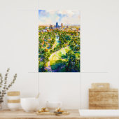 Adelaide Aquarell Poster Wandkunst Adelaide Wand (Küche)